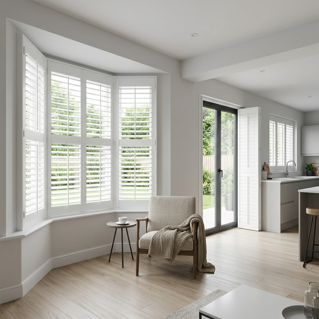 Bay, Bifold & Litchen shutters made in Britain