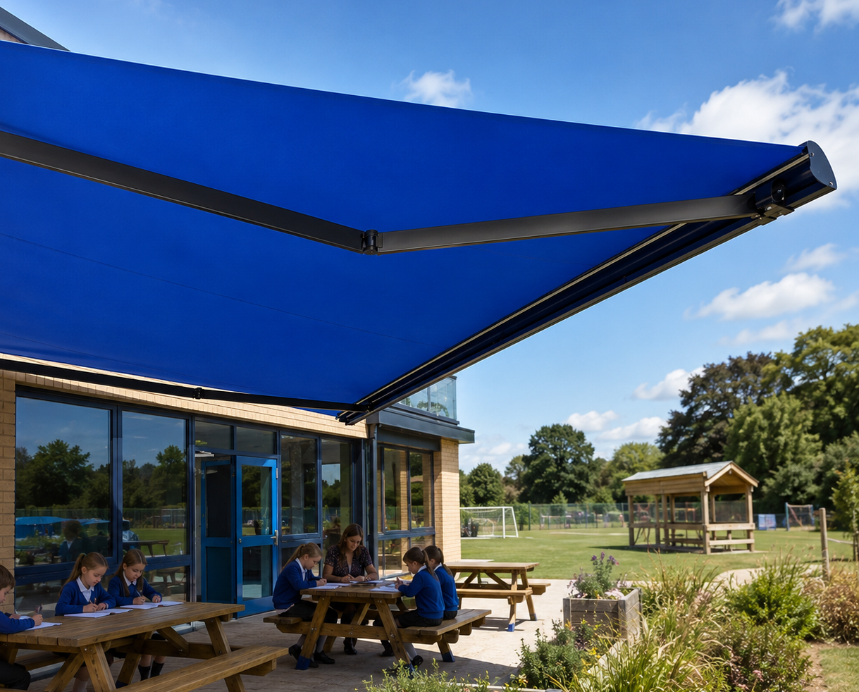 children under awning derbyshire school